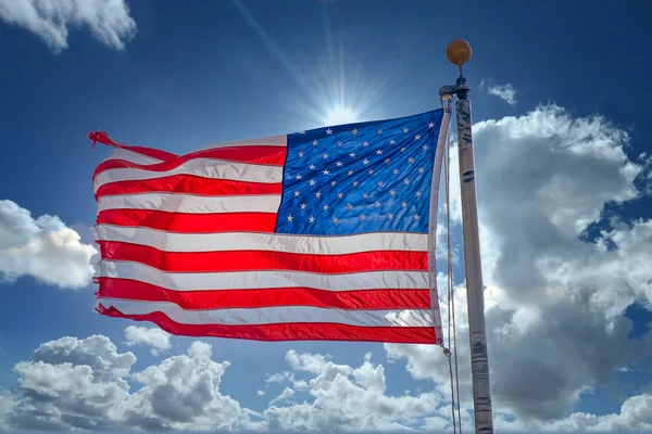 Amerikansk flagga bakgrundsbelyst — Stockfoto