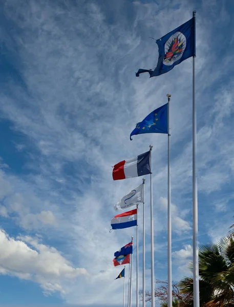 International Flags Against Sky — Stock Photo, Image