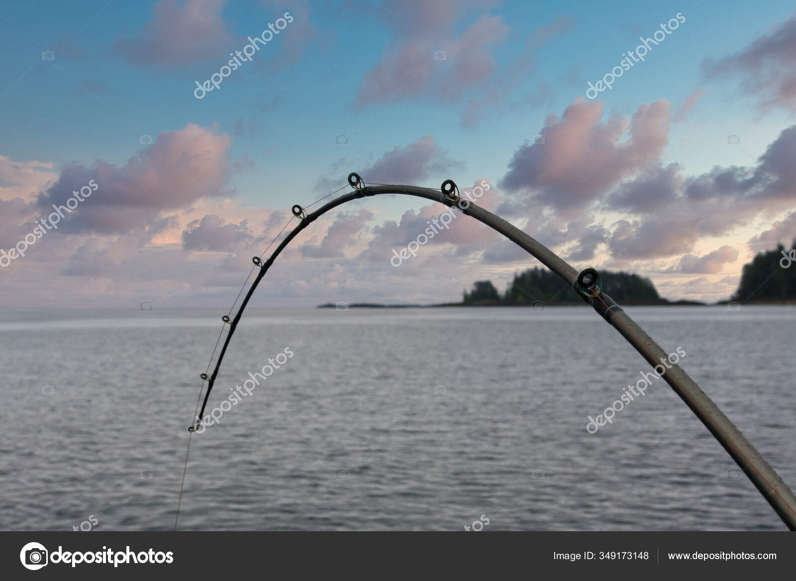 Bent Fishing Pole at Dusk — Stock Photo © dbvirago #349173148