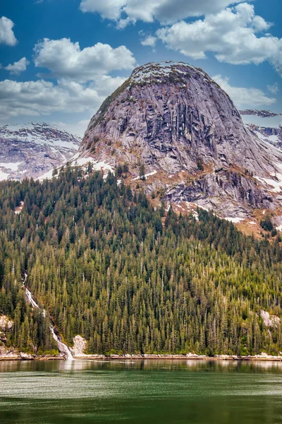 Cúpula cubierta de nieve que sube de Evergreens —  Fotos de Stock