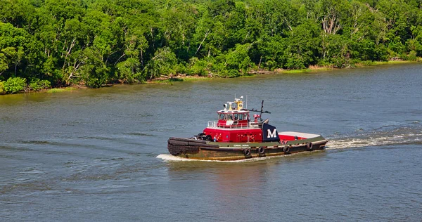 Edward Moran vontatóhajó Savannah folyónál — Stock Fotó