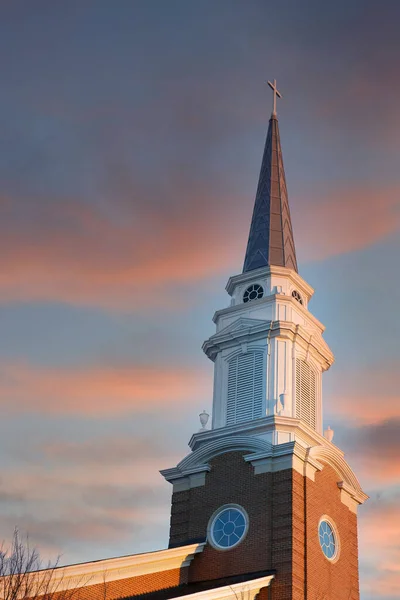 Early Morning Steeple with Nice Sky — Stock Photo, Image