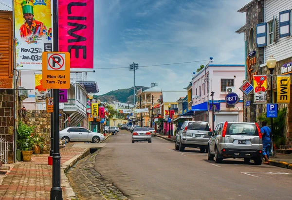 Street View op St Kitts — Stockfoto