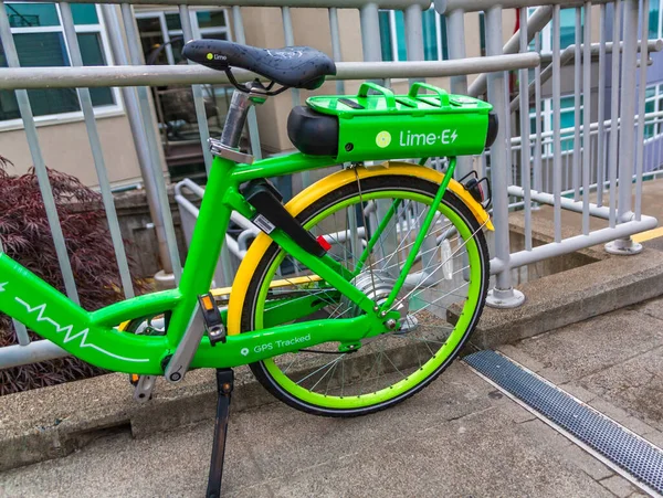 Bicicletta a noleggio Lime E a Seattle — Foto Stock