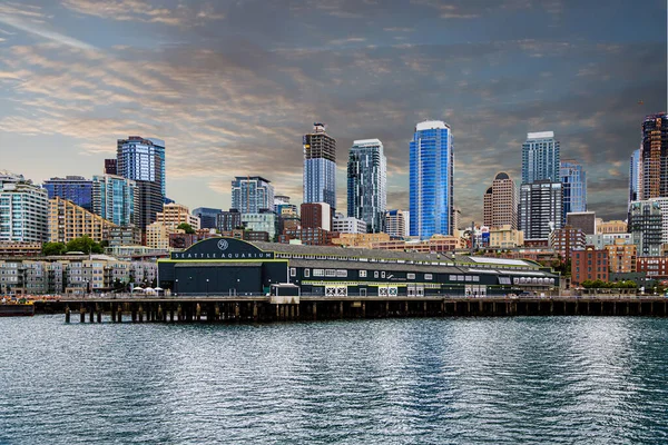 Seattle Akvaryumu ve Skyline — Stok fotoğraf