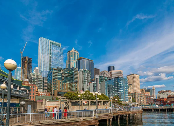 Seattle Skyline från Waterfront — Stockfoto