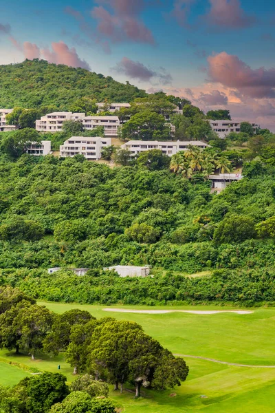 Alacakaranlıktaki Tropikal Golf Sahasında Daireler