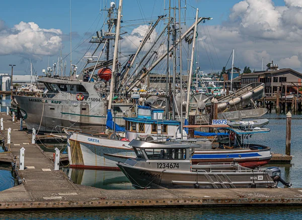 Rad av fiskebåtar i Bellingham — Stockfoto