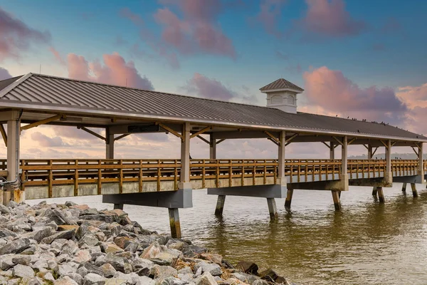 Old Fishing Pier in Winter — Stock Photo, Image