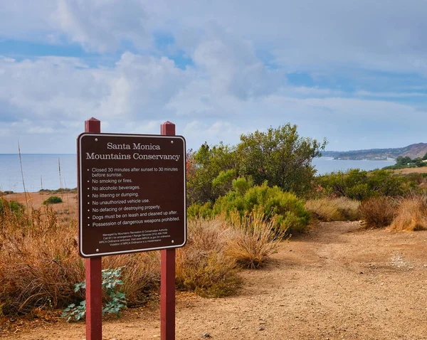 Panneau de conservation des montagnes de Santa Monica — Photo