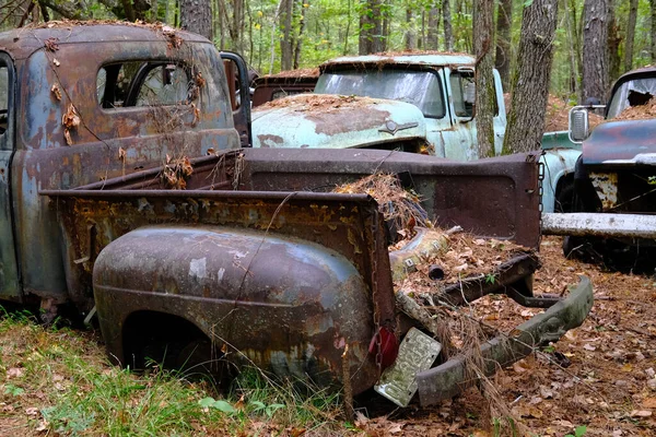 낡은 쓰레기 트럭 들 — 스톡 사진