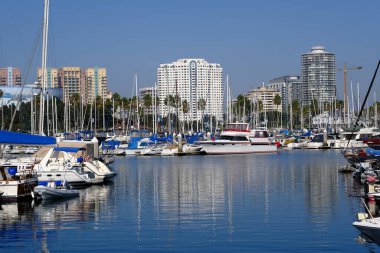 Arka planda Long Beach 'li Marina