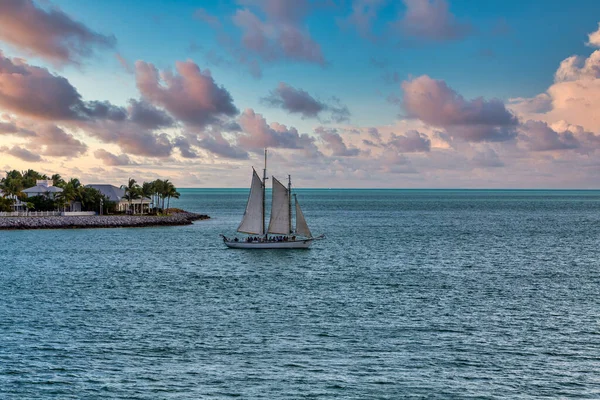 Schooner Voorbij Key West Island — Stockfoto