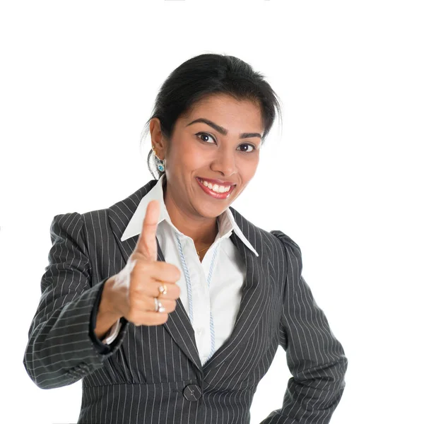 Black businesswoman thumb up — Stock Photo, Image