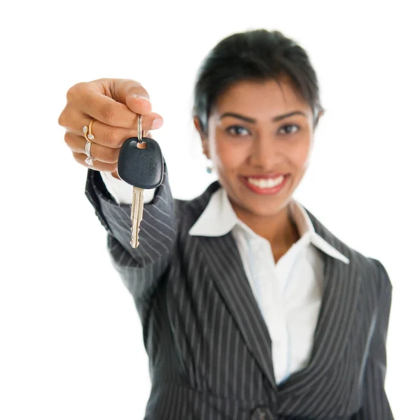 Car dealer with key — Stock Photo, Image