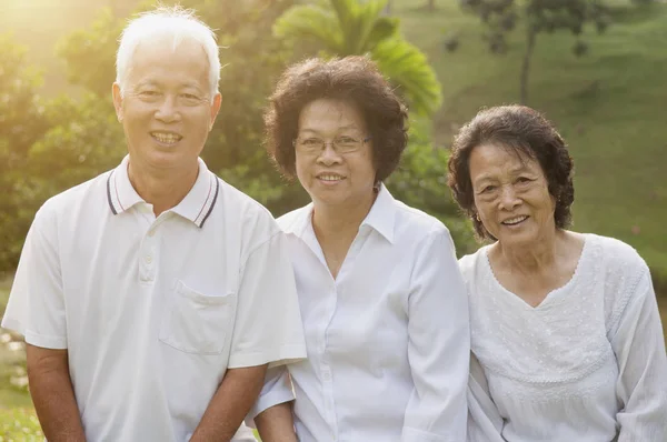 Asiático idosos grupo retrato — Fotografia de Stock