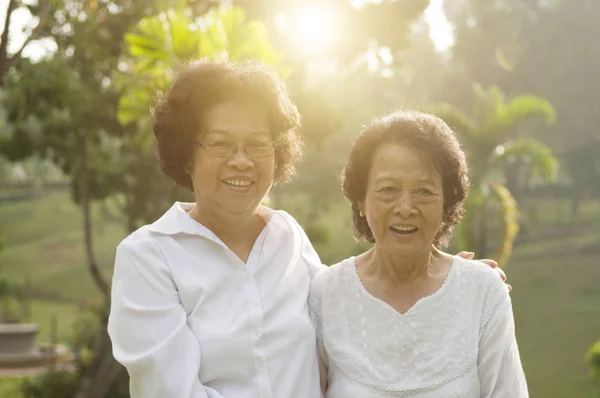 Asian seniors family having fun — Stock Photo, Image