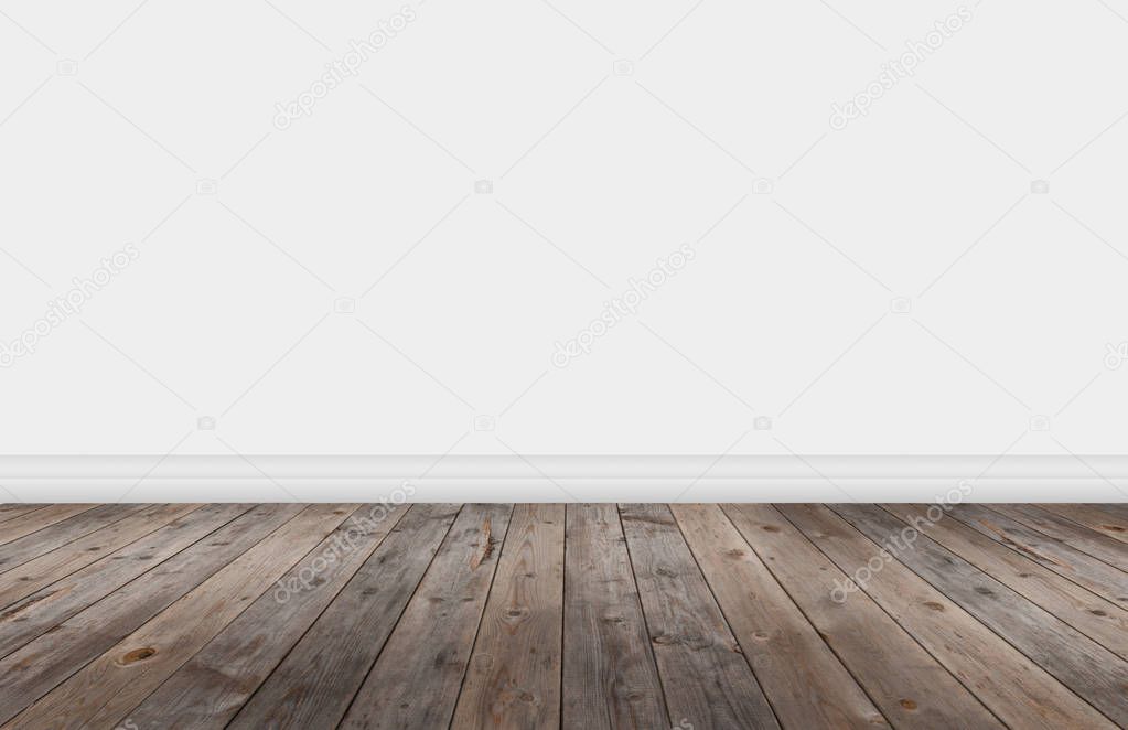Wood flooring with wall