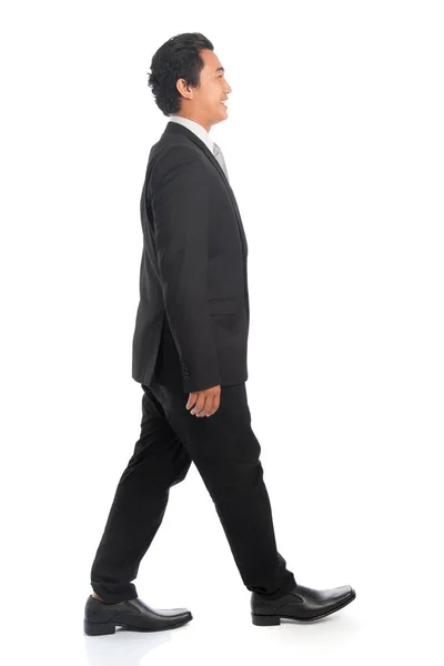 Side view Asian business man walking — Stock Photo, Image