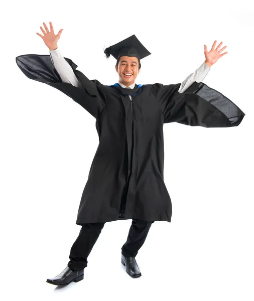 University student graduation jumping — Stock Photo, Image