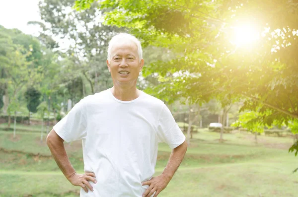 Asiático viejo hombre al aire libre retrato —  Fotos de Stock