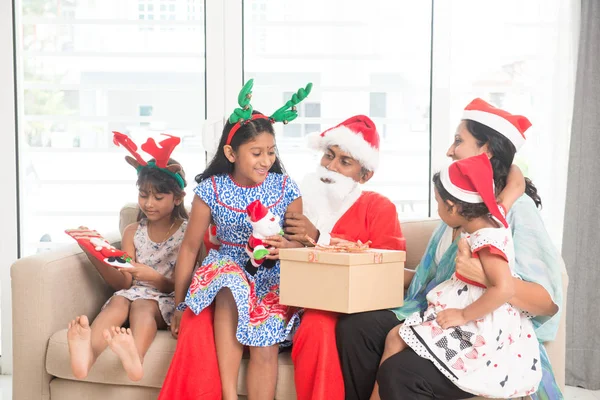 Indian family celebrating Christmas holiday — Stock Photo, Image