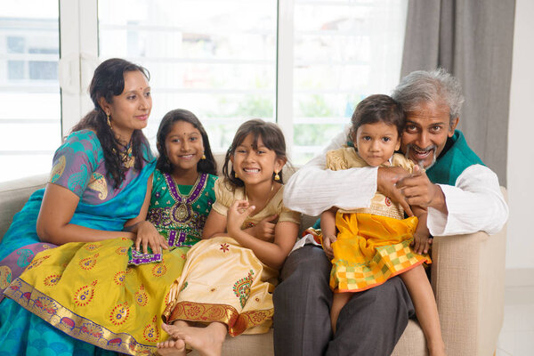 Happy Indian family