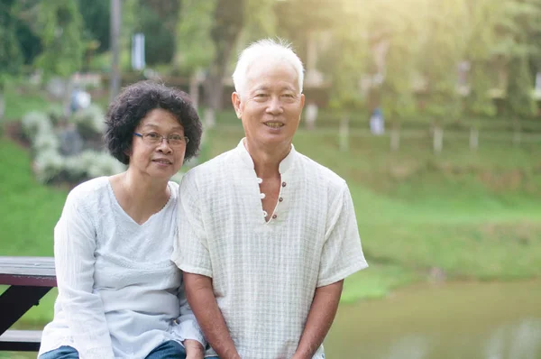 Vecchio asiatico coppia ritratto . — Foto Stock
