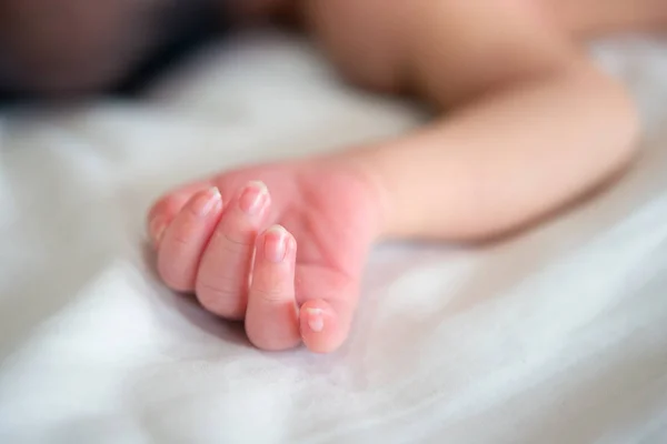 Stäng upp nyfödda baby hand — Stockfoto