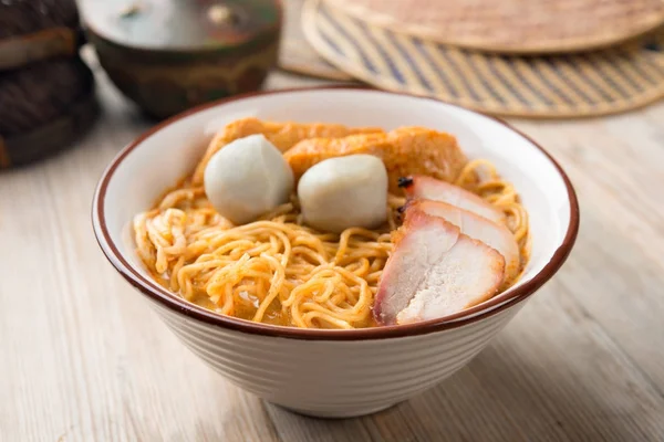 Curry Laksa nudlar — Stockfoto