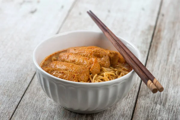 Comida asiática Curry Laksa Noodles — Fotografia de Stock