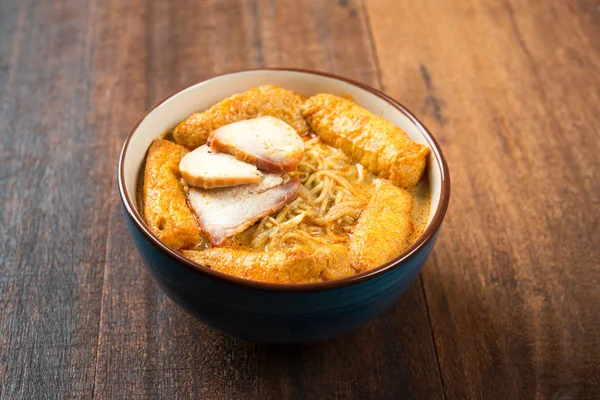 Hot Curry Laksa Noodles Cozinha asiática — Fotografia de Stock