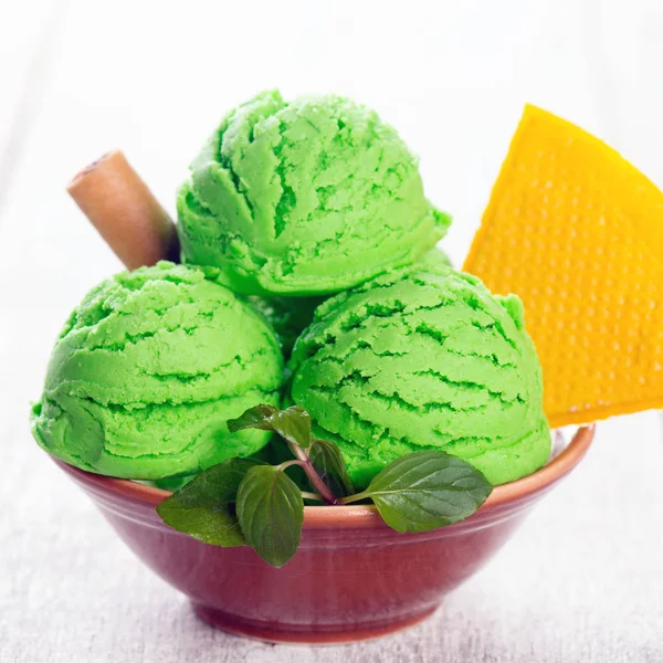 Zelený ice cream — Stock fotografie