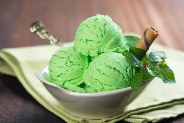 Helado de menta de cerca — Foto de Stock