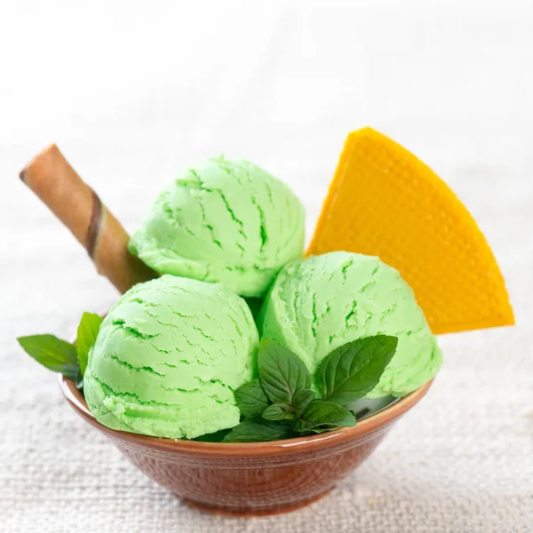 Pistachio ice cream bowl