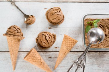 Kahverengi dondurma Üstten Görünüm