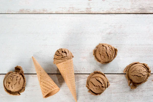 Csokoládé fagylalt felülnézet — Stock Fotó