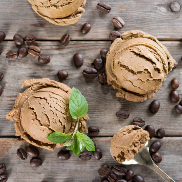 Top vista sorvete de café — Fotografia de Stock
