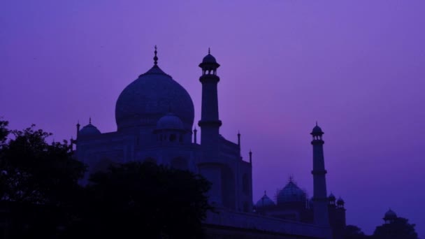 Taj Mahal Günbatımında Timelapse — Stok video