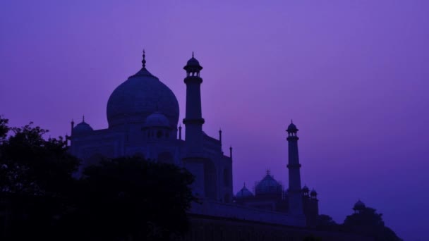 Pôr Sol Timelapse Taj Mahal — Vídeo de Stock