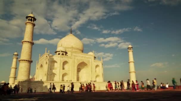 Timelapse Turistických Aktivit Uvnitř Taj Mahal Agra Indie — Stock video