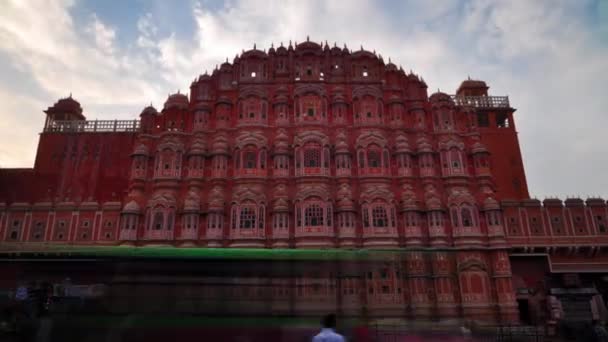 Hawa Mahal Palace Vindar Jaipur Indien — Stockvideo