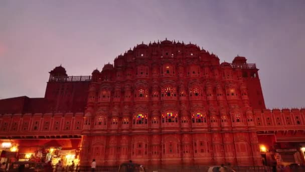 Hawa Mahal Paleis Van Winden Jaipur India — Stockvideo