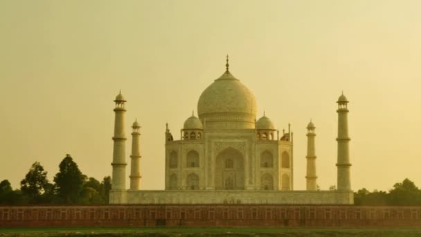 Taj Mahal Agra India Tramonto Timelapse — Video Stock