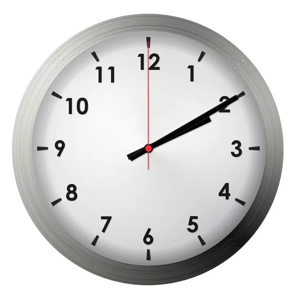 Analog Metal Wall Clock Isolated White Background — Stock Photo, Image