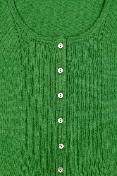 Groene wollen trui, textuur, kraag — Stockfoto