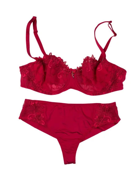 Set of red lingerie, isolate — Stock Photo, Image
