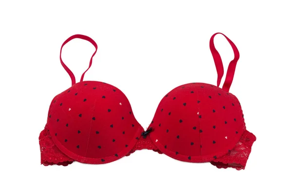 Red bra with pattern, isolate — Stock Photo, Image