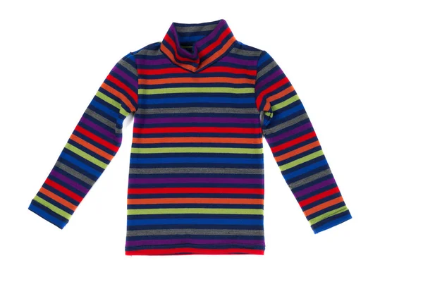 Pasiasty sweter z dzianiny, izolat — Zdjęcie stockowe