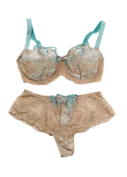 Bege conjunto de lingerie — Fotografia de Stock